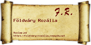 Földváry Rozália névjegykártya
