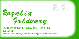 rozalia foldvary business card