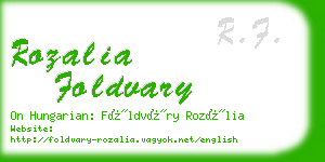 rozalia foldvary business card